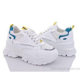 Кросівки жіночі модні Весна/осінь 20-1001-3 white-blue (8 пар р.36-41) "Violeta" недорого оптом від прямого постачальника