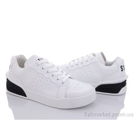 Фотография Кроссовки женские модные Весна/осень 143-38 white-black (8 пар р.36-41) "Violeta" недорого оптом от прямого поставщика