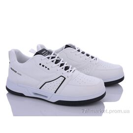 Кросівки чоловічі модні Весна/осінь 9-786 white-black (8 пар р.40-45) "Violeta" недорого оптом від прямого постачальника