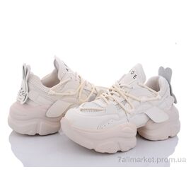 Кросівки жіночі модні Весна/осінь 197-135 beige (8 пар р.36-40) "Violeta" недорого оптом від прямого постачальника