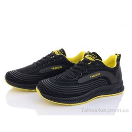 Кросівки чоловічі модні Весна/осінь 197-144 black-yellow (8 пар р.40-45) "Violeta" недорого оптом від прямого постачальника