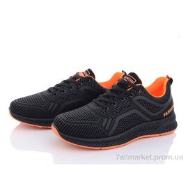 Кросівки чоловічі модні Весна/осінь 197-142 black-orange (8 пар р.40-45) "Violeta" недорого оптом від прямого постачальника