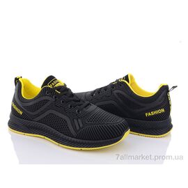 Кросівки чоловічі модні Весна/осінь 197-142 black-yellow (8 пар р.40-45) "Violeta" недорого оптом від прямого постачальника
