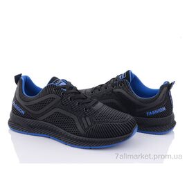 Фотография Кроссовки мужские модные Весна/осень 197-142 black-blue (8 пар р.40-45) "Violeta" недорого оптом от прямого поставщика