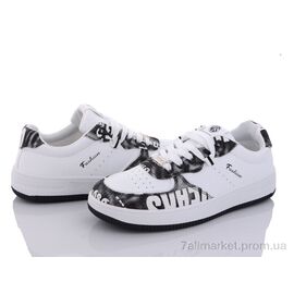 Кросівки жіночі модні Весна/осінь 9-796 white-black (8 пар р.36-41) "Violeta" недорого оптом від прямого постачальника