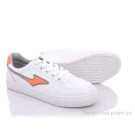 Фотография Кроссовки женские модные Весна/осень Z4(6821) white-orange-grey (6 пар р.35-40) "Violeta" недорого оптом от прямого поставщика
