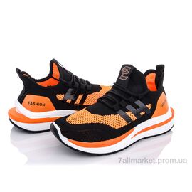 Кросівки чоловічі модні Весна/осінь S6(996) black-orange (6 пар р.39-44) "Violeta" недорого оптом від прямого постачальника