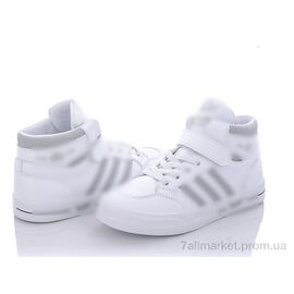 Фотография Кроссовки детские модные Весна/осень Y126(7682) white-grey (8 пар р.31-37) "Violeta" недорого оптом от прямого поставщика