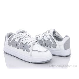 Кросівки жіночі модні Весна/осінь Y148(K37) white-grey (8 пар р.36-40) "Violeta" недорого оптом від прямого постачальника