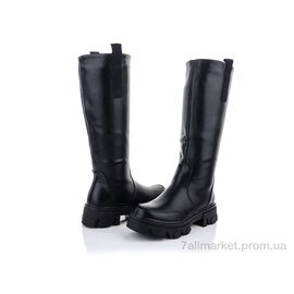 Чоботи жіночі зручні Весна/осінь M15(E621)-1 black (8 пар р.36-41) "Violeta" недорого оптом від прямого постачальника