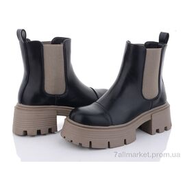 Черевики жіночі стильні Весна/осінь E8444-29 black (8 пар р.36-41) "Violeta" недорого оптом від прямого постачальника