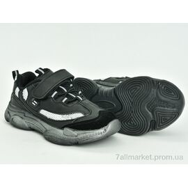 Кросівки дитячі модні Весна/осінь 200-57K black-silver (8 пар р.25-30) "Violeta" недорого оптом від прямого постачальника