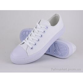 Фотография Кеды женские стильные Весна/осень 888-2 all white (8 пар р.36-41) "Violeta" недорого оптом от прямого поставщика