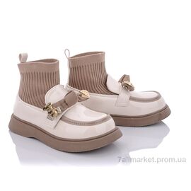 Черевики дитячі зручні Весна/осінь Y159(2107B) beige (6 пар р.32-37) "Violeta" недорого оптом від прямого постачальника
