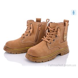 Фотография Ботинки детские удобные Весна/осень Y163(2117B) camel (6 пар р.32-37) "Violeta" недорого оптом от прямого поставщика