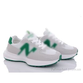Кросівки жіночі модні Весна/осінь 176-8(176-24) white-green (8 пар р.36-40) "Violeta" недорого оптом від прямого постачальника
