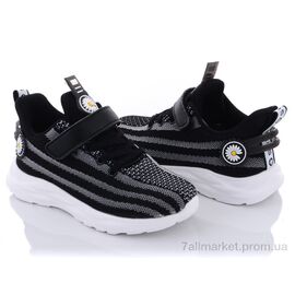 Фотография Кроссовки детские модные Весна/осень D-503 black (6 пар р.32-37) "Violeta" недорого оптом от прямого поставщика