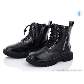Черевики дитячі зручні Весна/осінь Y78-A1 black (6 пар р.31-36) "Violeta" недорого оптом від прямого постачальника