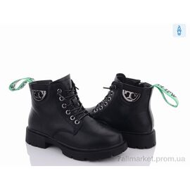 Черевики дитячі зручні Весна/осінь Y106(7603) black-green (6 пар р.31-36) "Violeta" недорого оптом від прямого постачальника