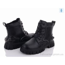 Черевики дитячі зручні Весна/осінь Y100(0580B) black (6 пар р.32-37) "Violeta" недорого оптом від прямого постачальника
