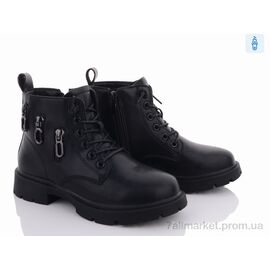 Черевики дитячі зручні Весна/осінь Y109(7608) black (6 пар р.31-36) "Violeta" недорого оптом від прямого постачальника