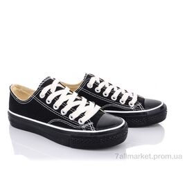 Фотография Кеды женские стильные Весна/осень Y72-A18112 black (6 пар р.35-40) "Violeta" недорого оптом от прямого поставщика