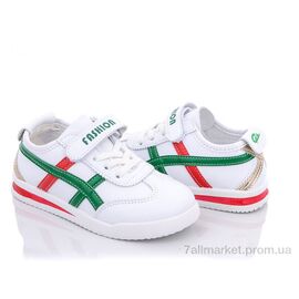 Кросівки дитячі модні Весна/осінь Y67-A02 white-green (6 пар р.26-31) "Violeta" недорого оптом від прямого постачальника