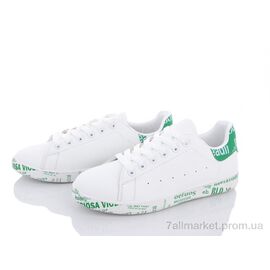 Кросівки жіночі модні Весна/осінь 9-782 white-green (8 пар р.36-41) "Violeta" недорого оптом від прямого постачальника