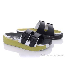 Фотография Шлепки детские летние Лето 12329 black-khaki (6 пар р.30-35) "Violeta" недорого оптом от прямого поставщика