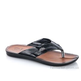 Шльопанці чоловічі пляжні Літо 0515 черный (6 пар р.40-44) "Selena" недорого оптом від прямого постачальника