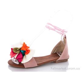 Босоніжки жіночі літні Літо ПВС сандаль пудра шнурок (8 пар р.36-40) "Selena" недорого оптом від прямого постачальника