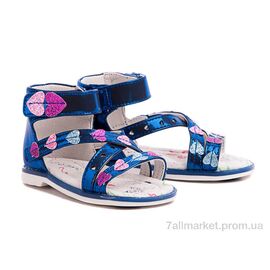 Фотография Босоножки детские летние Лето 88262-1 navy (12 пар р.23-28) "С.Луч" недорого оптом от прямого поставщика