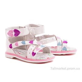 Фотография Босоножки детские летние Лето 88262-4 white (12 пар р.23-28) "С.Луч" недорого оптом от прямого поставщика