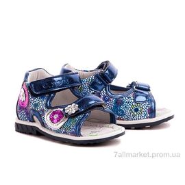 Фотография Босоножки детские летние Лето 88263-1 navy (12 пар р.20-25) "С.Луч" недорого оптом от прямого поставщика