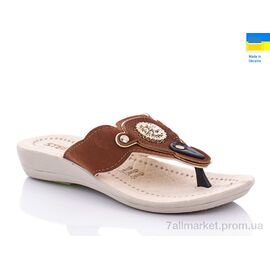 Шльопанці жіночі полегшені Літо ТЖ19 палец 03-03-2 кемел (6 пар р.36-40) "Selena" недорого оптом від прямого постачальника