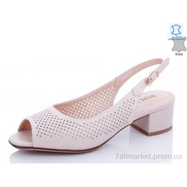 Босоніжки жіночі літні Літо 1JA232 бежевый (10 пар р.35-40) "Euromoda" недорого оптом від прямого постачальника