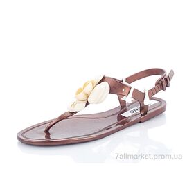 Босоніжки жіночі літні Літо 2231 коричнево-бежевый (12 пар р.36-41) "Euromoda" недорого оптом від прямого постачальника