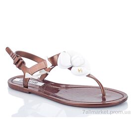 Босоніжки жіночі літні Літо 2226 коричнево-белый (12 пар р.36-41) "Euromoda" недорого оптом від прямого постачальника