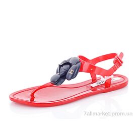Босоніжки жіночі літні Літо 2225 красно-черный (12 пар р.36-41) "Euromoda" недорого оптом від прямого постачальника
