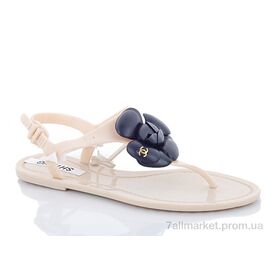 Босоніжки жіночі літні Літо 2224 бежево-коричневый (12 пар р.36-41) "Euromoda" недорого оптом від прямого постачальника