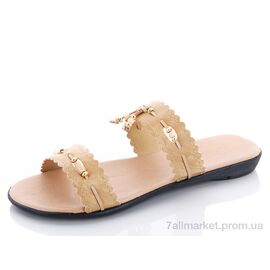Шльопанці жіночі полегшені Літо 040 бежевый (7 пар р.36-40) "Selena" недорого оптом від прямого постачальника