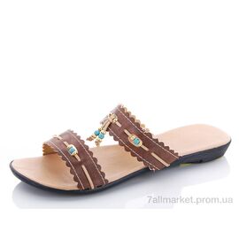 Шльопанці жіночі полегшені Літо 040 коричневый (7 пар р.36-40) "Selena" недорого оптом від прямого постачальника