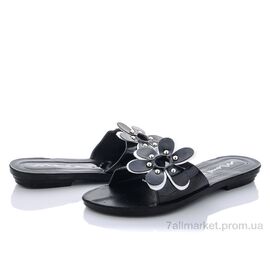 Шльопанці жіночі полегшені Літо Ромашка черная (6 пар р.36-40) "Selena" недорого оптом від прямого постачальника