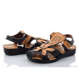 Фотография Сандалии детские летние Лето Туна черно-коричневая (6 пар р.30-35) "Selena" недорого оптом от прямого поставщика