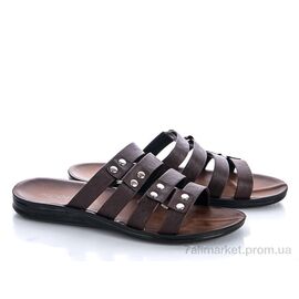 Шльопанці чоловічі пляжні Літо 3320 коричневый (6 пар р.41-45) "Makers Shoes" недорого оптом від прямого постачальника