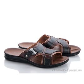 Фотография Шлепки детские летние Лето Model X-3 коричн (8 пар р.30-35) "Makers Shoes" недорого оптом от прямого поставщика
