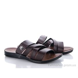 Шльопанці чоловічі пляжні Літо 3535 коричневый (6 пар р.40-45) "Makers Shoes" недорого оптом від прямого постачальника