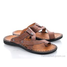 Шльопанці чоловічі пляжні Літо 1003 brown (6 пар р.41-45) "Makers Shoes" недорого оптом від прямого постачальника