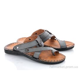 Шльопанці чоловічі пляжні Літо 1003 grey (6 пар р.41-45) "Makers Shoes" недорого оптом від прямого постачальника