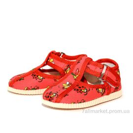 Фотография Тапки детские домашние Лето 1009 красный девочка (5 пар р.14-14) "Slippers" недорого оптом от прямого поставщика